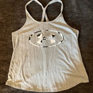 Gray under armor tank top. Crossed back. Size LARGE
